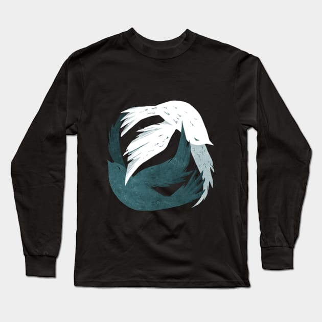 Yin Yang Birds in Flight Long Sleeve T-Shirt by MichelleScribbles